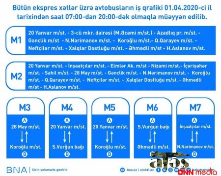 EKSPRES AVTOBUSLARIN İŞ QRAFİKİ AÇIQLANDI