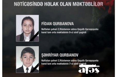 Erməni silahlı qüvvələrinin hücumu nəticəsində həlak olanlardan 2-si məktəblidir