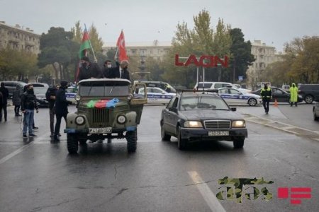 Laçının işğaldan azad edilməsi münasibəti ilə Bakıda avtoyürüş keçirilib - FOTO