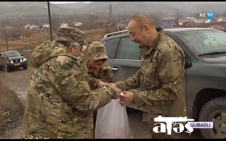 Prezidentlə xanımı Qubadlıdan Bakıya xurma sovqatı gətirdi - Video