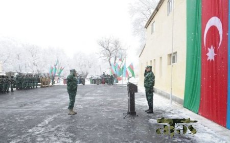 Azərbaycan-Ermənistan sərhədində yeni hərbi hissə fəaliyyətə başlayıb - FOTO