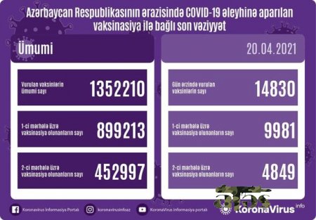 Azərbaycanda peyvənd olunanların sayı açıqlandı - FOTO