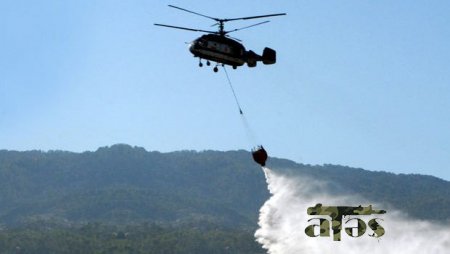 Qəbələdəki yanğın yerinə helikopter cəlb olundu