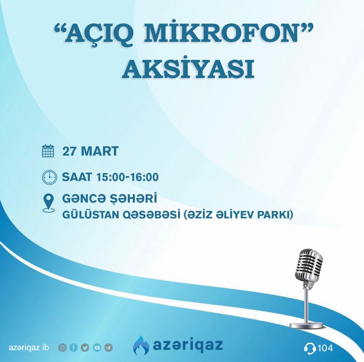 "Azəriqaz" İB-nin "Açıq mikrofon"u Gəncə şəhərində qurulacaq