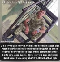 Şəhidimiz AĞAYEV İLDIRIM QAFQAZ oğlunun doğum günüdür...